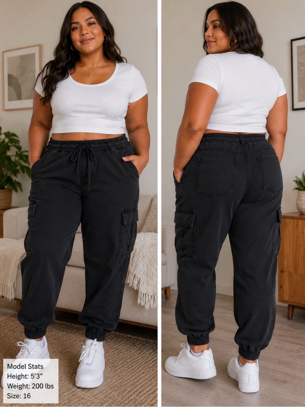 American Eagle Outfitters Black Cargo Joggers